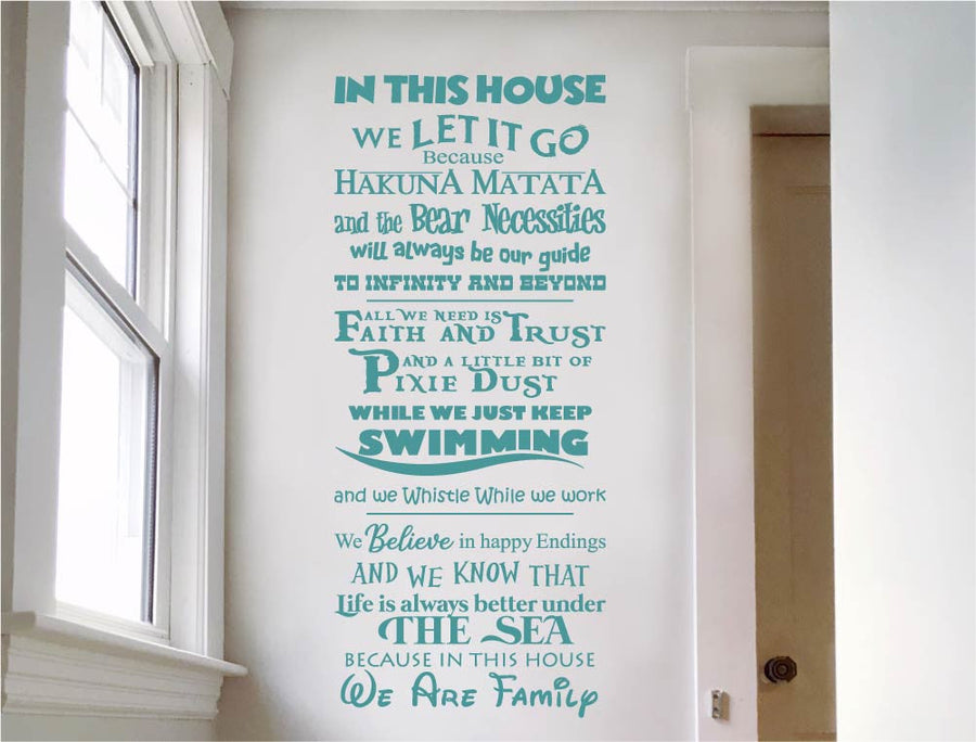 In This House We Are Family Wall Sticker Quote