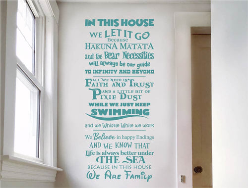 In This House We Are Family Wall Sticker Quote