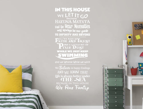 In This House We Are Family Wall Sticker Quote