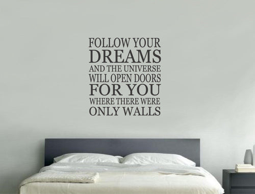 Inspirational Follow Your Dreams Wall Sticker