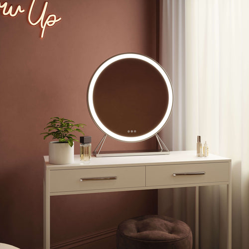 Isla Round Silver LED Mirror – 60cm Diameter