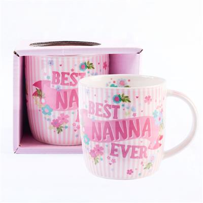 Mug 13.5oz Text & Foliage Best Nanna Ever