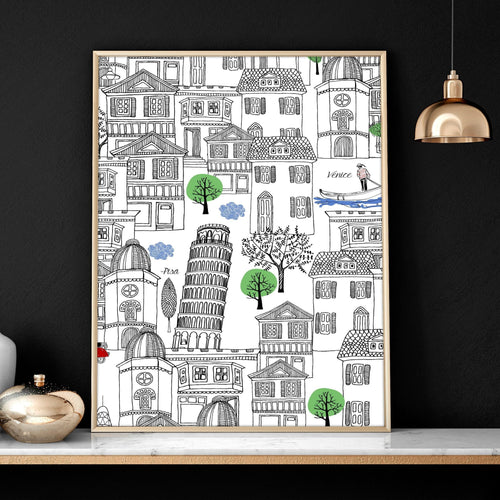 Italy print wall art | set of 2 travel posters