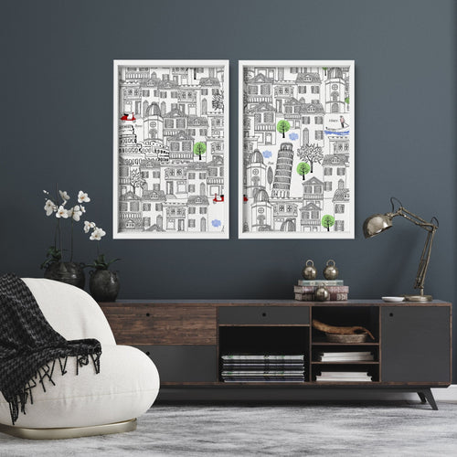 Italy print wall art | set of 2 travel posters