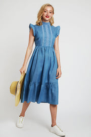 Louche January Large Brim Straw Hat With Pom Trim