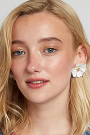 Jalicia Flower Earring White