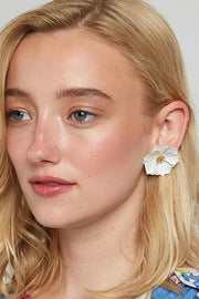 Jalicia Flower Earring White