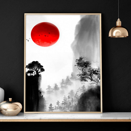 Japanese dragons art | set of 3 wall art for Home office decor