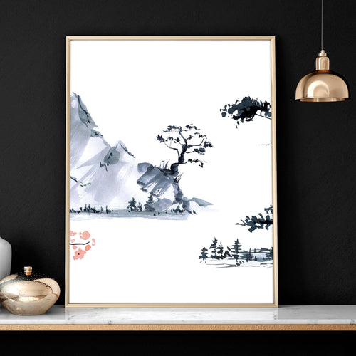 Cherry Blossom Wall Art – Japanese Set of 3 Framed Prints