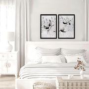 Art for bedrooms | set of 2 Japanese wall art prints