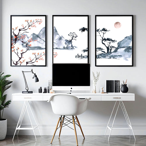Cherry Blossom Prints – Set of 3 Japanese Wall Art