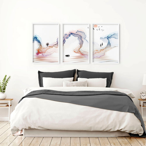 Japan gallery wall art | set of 3 wall art for bedrooms