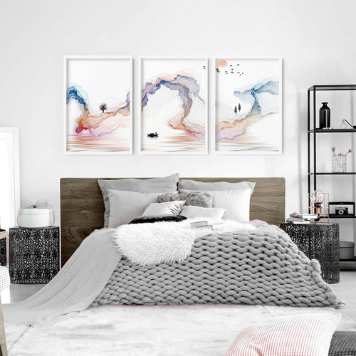 Japan gallery wall art | set of 3 wall art for bedrooms