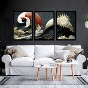 Wall art Japanese | set of 3 framed wall art prints