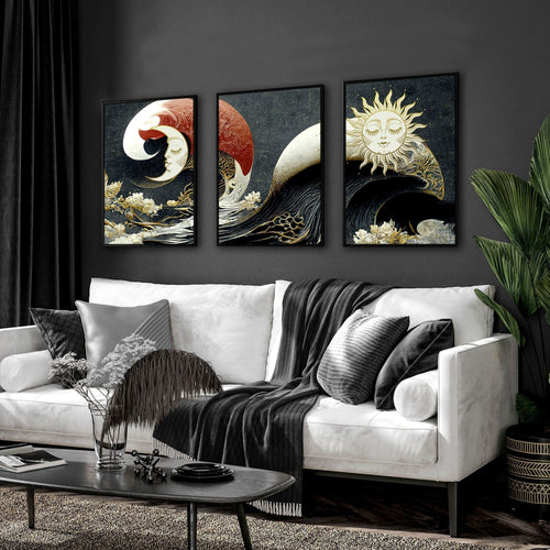 Wall art Japanese | set of 3 framed wall art prints