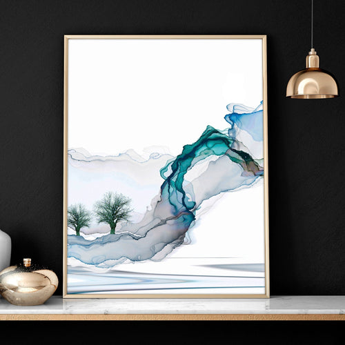 Set of 3 Prints | Teal Japanese Wall Art