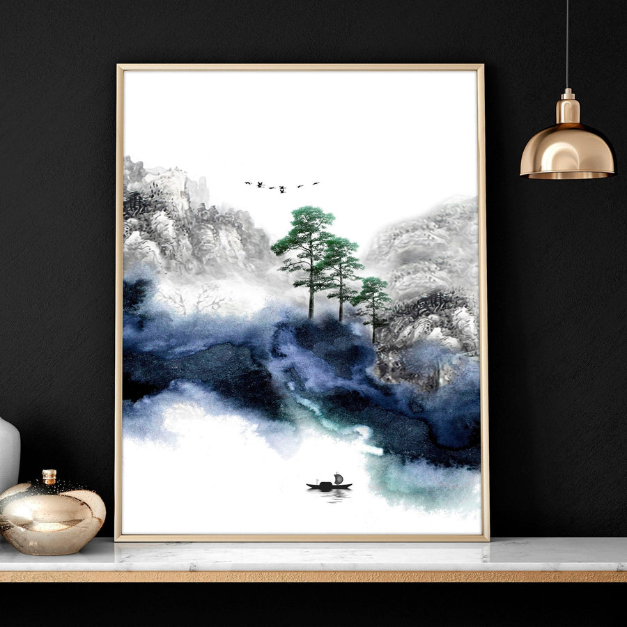 Wall picture for living room | set of 3 Japanese art prints