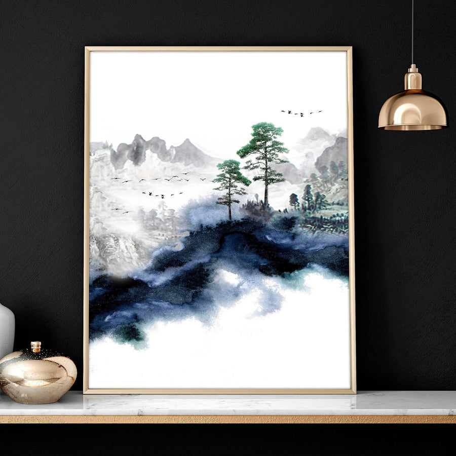Wall picture for living room | set of 3 Japanese art prints