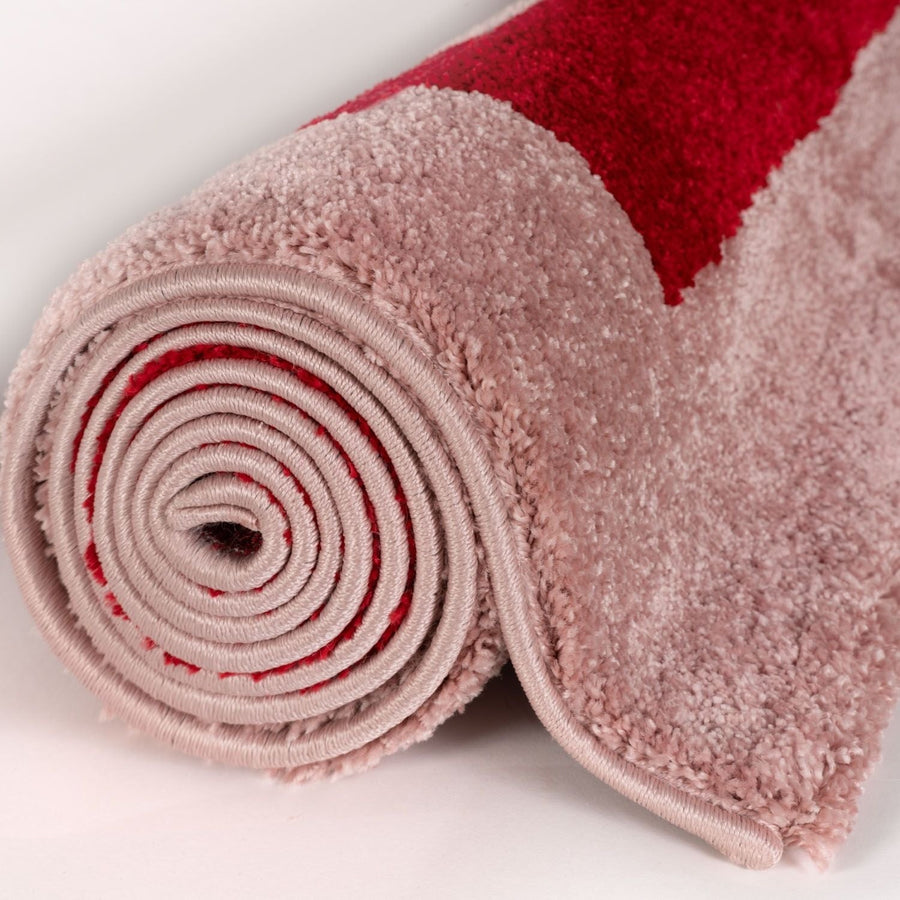 Joli Geometric Red & Pink Rug