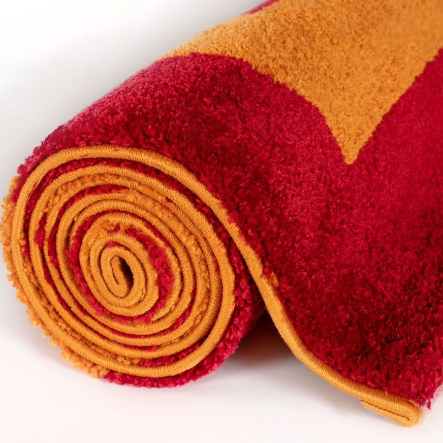 Joli Geometric Red & Orange Rug