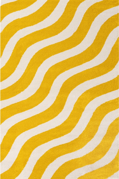 Joli Wave Yellow & White Rug