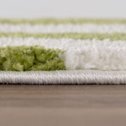 Joli Striped Green & White Rug