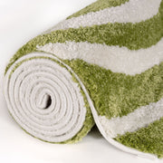 Joli Striped Green & White Rug