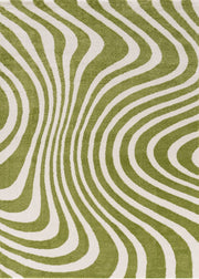 Joli Striped Green & White Rug