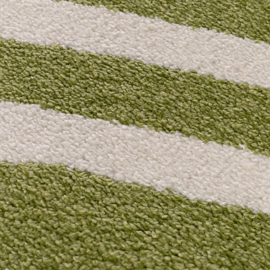 Joli Striped Green & White Rug