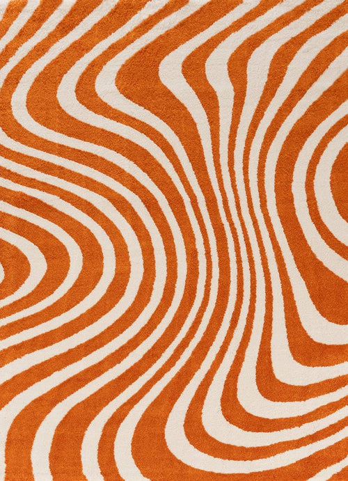 Joli Striped Orange & White Rug