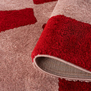 Joli Checkered Red & Pink Rug