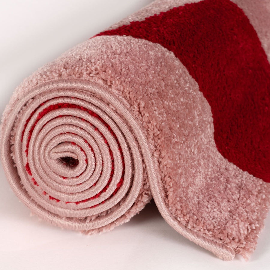 Joli Checkered Red & Pink Rug