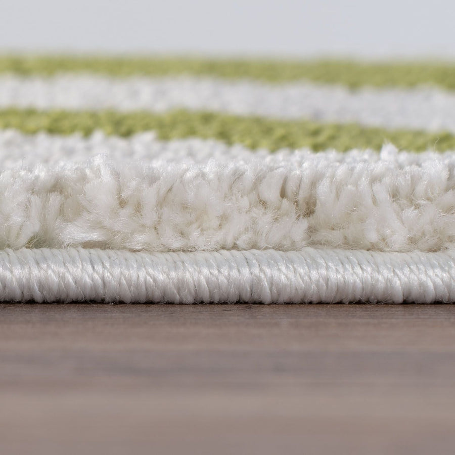 Joli Checkered Green & White Rug