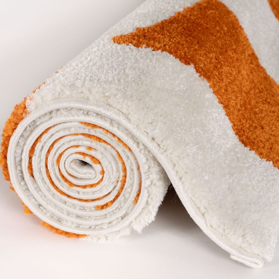 Joli Checkered Orange & White Rug