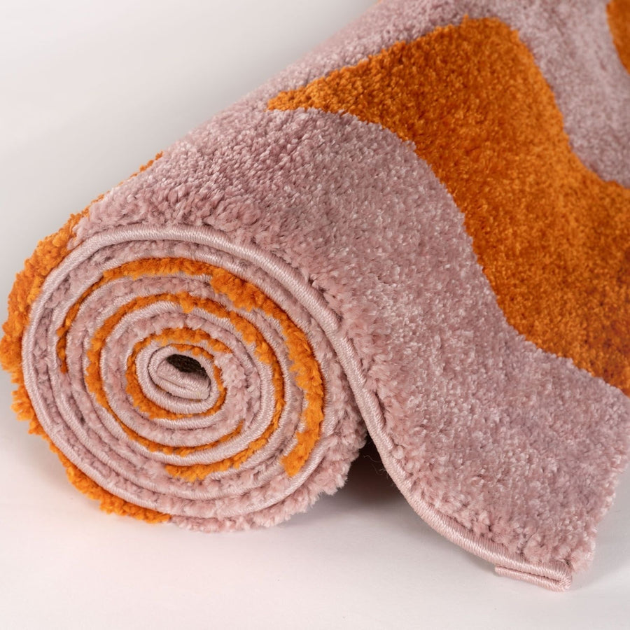 Joli Checkered Orange & Pink Rug