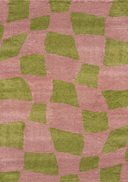 Joli Checkered Green & Pink Rug