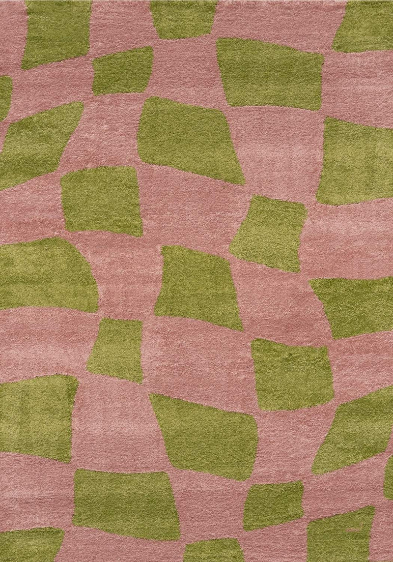 Joli Checkered Green & Pink Rug