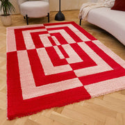 Joli Geometric Red & Pink Rug