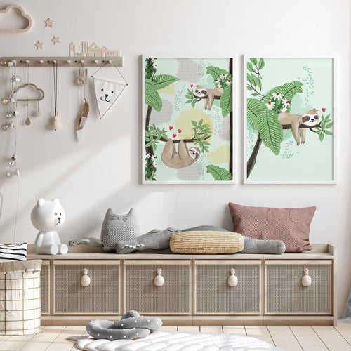 Jungle bedroom | Set of 2 Wall art for Nursery