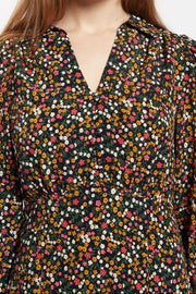 Louche Jussi Dippy Ditsy Print Midi Shirt Dress