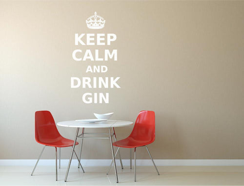 Keep Calm and Drink Gin Wall Art Sticker