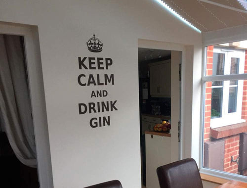 Keep Calm and Drink Gin Wall Art Sticker