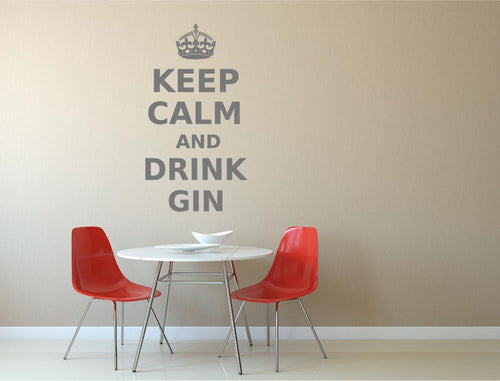 Keep Calm and Drink Gin Wall Art Sticker