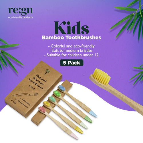 Kids Bamboo Toothbrush | 5 Pack