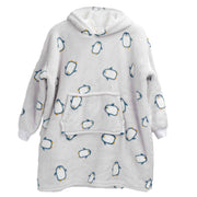 Daisy Dreamer Kids Oversized Hooded Penguin Blanket Hoodie Plush Flannel Fleece Super Soft Cotton Rich Essential