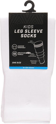 Sock Stack Kids Leg Sleeve Compression Socks White Fits Over Calf Shin Pads Breathable Durable
