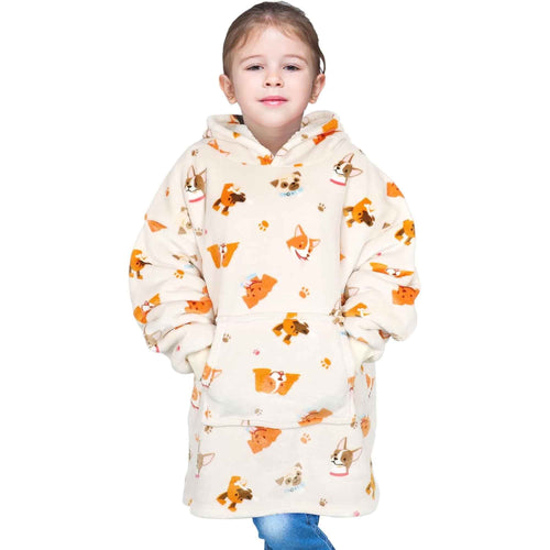 Daisy Dreamer Kids Oversized Hooded Blanket Sweatshirt Ultra Soft Sherpa Fur Flannel