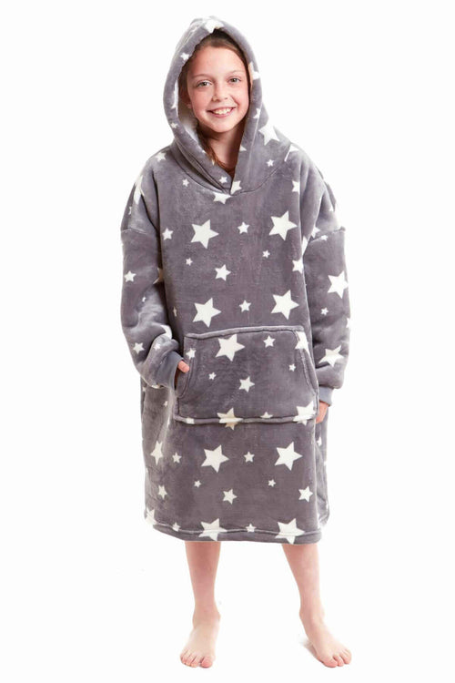 Daisy Dreamer Kids Oversized Hooded Fleece Blanket With Reversible Sherpa Double Pocket