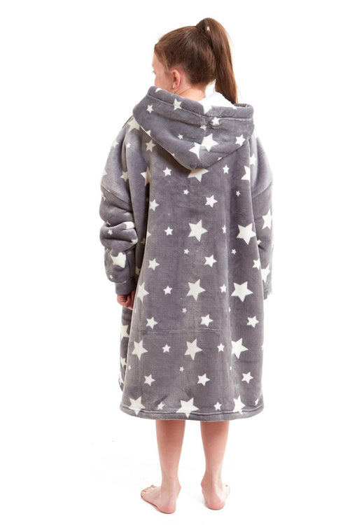 Daisy Dreamer Kids Oversized Hooded Fleece Blanket With Reversible Sherpa Double Pocket