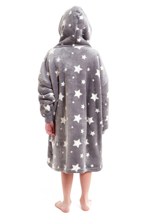 Daisy Dreamer Kids Oversized Hooded Fleece Blanket With Reversible Sherpa Double Pocket